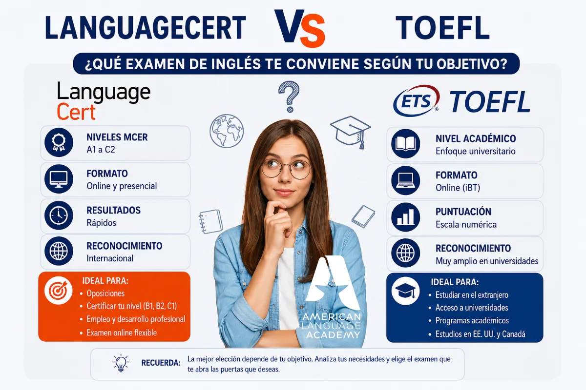 LanguageCert vs TOEFL: qué examen de inglés te conviene según tu objetivo